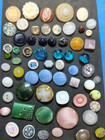 Lg Lot Vintage Color Glass Buttons- Deco- Great Shapes  Colors And Designs