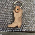Tony Lama Logo Leather Cowboy Boot Brass Ring Key Ring Fob 4    Long 1 5    Wide