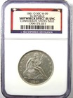 1861-o Csa Seated Liberty Confederate Half Dollar 50c Ss Republic 50c  Ngc Unc B