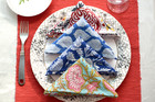 Assorted Cloth Napkins Set Hand Block Floral Printed Cotton Dinner Table Napkins