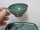 Vintage Mid Century Modern Style Green Plasitc Cup   Tray  Columus Molded Ind