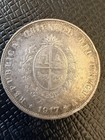 1917 Uruguay 50 Centesimos Jose Artigas Buenos Aires Mint Silver  exact  