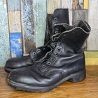Rare Vintage British Army Black Leather Combat Boots Size 7 Mondopoint 258      