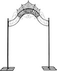 Halloween Cemetery Archway  Outdoor Entrance  Iron Gothic Design  8 2 X 6 23 Ft