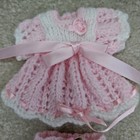 Vintage Crochet Doll Outfit Pink Handmade Fits 7 Inch Type Ginny Doll