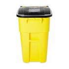 Rubbermaid Commercial Fg9w2700yel Brute 50 Gal Rectangular Trash Can  Yellow 