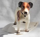 Vintage Hagen-renaker Jack Russell Terrier 03255 Standing On Original Card