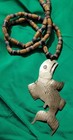 Hudson Bay Fur Trade Era Native American Nickle Silver Fish Necklace trade Beads