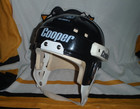 Vtg 1980s Black Cooper Sk 2000 L Large Goalie Hockey Helmet Mario Lemieux Vgc
