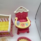 Fisher-price Snap N Style Lot 3 Dolls 3 Baby 1 Dog Tub Crib Highchair Clothes A8