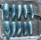 Blue Cats Eye Nails