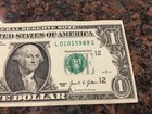 Fancy Serial Number 1 Dollar Bill Error Misaligned  Off Center 2021 Mint