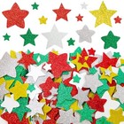  Christmas Foam Glitter Stickers Star Shapes Christmas Craft Sticker For 