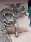 Large Artist Sterling Silver Kokopelli Man Pin Brooch - 2 75  X 15 5    13 Grams