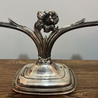 1950s Daffodil Flower Pattern Single Silver Plate Candlestick 1847 Rogers Bros 