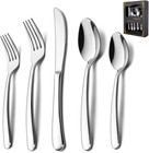 40 Piece Heavy Duty Silverware Set For 8   Stainless Steel Flatware  Safe