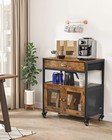 Vevor Coffee Bar Cabinet 4-tier Movable Coffee Bar Table With Wheels   Mesh Door