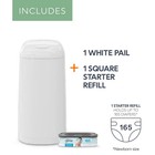 Diaper Genie Classic Diaper Pail White With Refill 165 Count