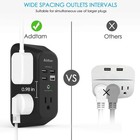 Usb Surge Protector 5 Outlet Wall Charger 4 Usb Ports Usb C Power Strip Black