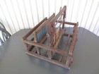 Antique Wood Tabletop Rug Weaving Metal Reed Loom - 15-1 2  X 14-1 2  X 13-1 2 h