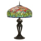 New Tulip Lamp Tiffany Style Table Stained Glass Vintage Shade Light Desk Accent