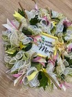 Deco Mesh Wreath 20  Door Hanger Home Is Where Mom Mother s Day Spring Floral