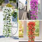 Lot Artificial Violet Flowers Fake Plants Decor Hanging Outdoor Home Yard Garden