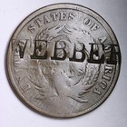 1868 Two Cent Piece Counterstamp Webber Free Shipping E133 Anm