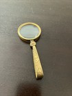 Vintage Antique Style Brass Magnifying Glass Hand Lens Colonial Style Magnifier