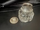 Ornate Antique Silver Plated   Glass Crystal Ink Well C  1906
