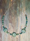3-piece Set Made With Reconstituted Turquoise  Howlite And Silver Plated Finding