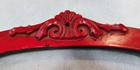 Antique Victorian Arched Crest Pediment W  Applied Carvings   Red Paint 14  W 