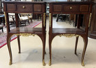 Pair Of French Louis Xvi Ormolu-mounted Marquetry Bedside Tables 30 h X 19 w