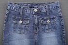 Vintage Women s Solid Jeans Mini Skirt Usa Made Stretch Size S   25 Waist 