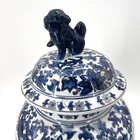Unique Vintage Chinese Blue White Porcelain Large Lidded Ginger Jar Asian Decor