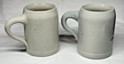 Pair German Stoneware Beer Steins 0 5l Burgerbrau Augsburg G  ggingen 18oz