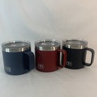 Yeti Lot Of 3 Rambler Coffee Mugs Cups 14 Oz Stainless Steel Stackable Guc