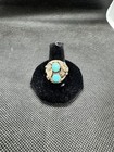 Vintage Sterling Silver Turquoise Ring Size 10 Southwestern Navajo Style B