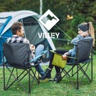 Villey Oversized Folding Camping Chair Outdoor Chair W  Padded Seat Cooler Bag
