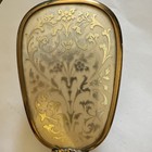Vintage Vanity Dresser Handheld Hair Mirror Gold Plated Lace Pattern