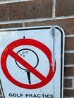 Golf Practice Prohibited San Diego California Vintage Retired Sign Rare