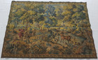 Vintage French Elegant A Stag Hunt Scene Wall Hanging Tapestry 148x107 Cm