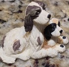 3     Springer Spaniel Dog With Puppy Miniature Figures Mom With Pup Shelf Decor