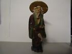 Vintage   Antique Oriental Chinese Mudman Brown Figurine W Bamboo  1010c 