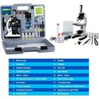 Amscope 52pc 120x-1200x Kids Starter Compound Microscope Portable Science Kit