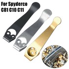 Stone Wash Black Titanium Deep Carry Pocket Clip For Spyderco Pm2 Smock Delica 