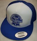 Pabst Beer Blue Ribbon Patch Trucker Hat   Yp Classics 6006 Royal white royal