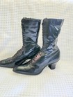 Vintage Pair Victorian Ladies Lace Up Leather Boots  Black Ex Condition