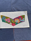 Vintage Completed Needlepoint   V Shaped Form Floral Stunning Purpose Unknown