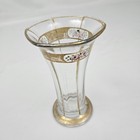 Antique Moser Vase Art D  co Gold W  Enamel Flowers Czech Glass Victorian 